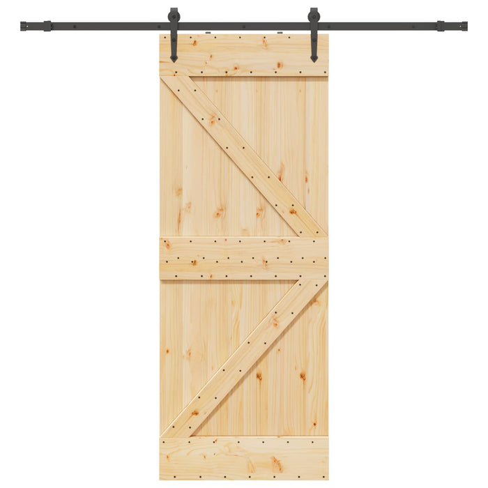 Ușă glisantă NARVIK Natural și Negru 80 x 210 cm (213,5 cm) WALTI
