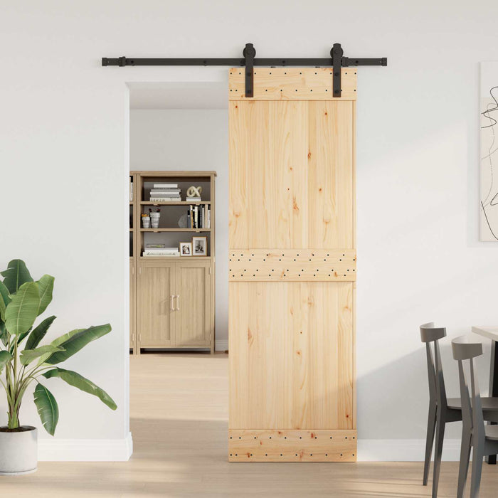 Ușă glisantă NARVIK Natural și Negru 70 x 210 cm (152,5 cm) WALTI