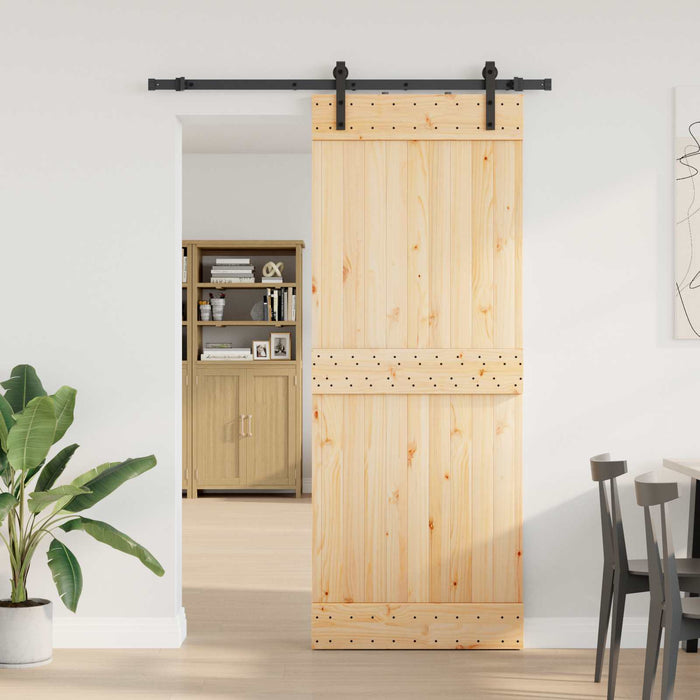 Ușă glisantă NARVIK Natural și Negru 80 x 210 cm (152,5 cm) WALTI