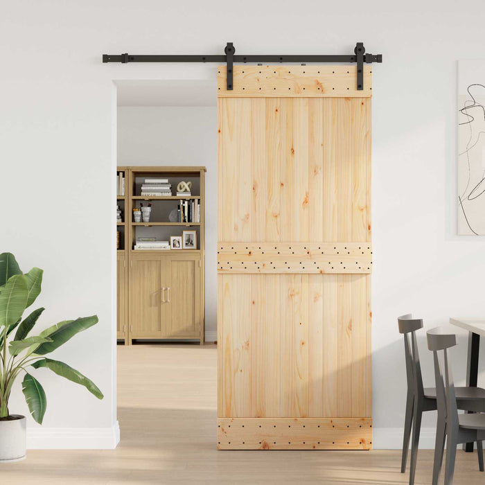 Ușă glisantă NARVIK Natural și Negru 85 x 210 cm (152,5 cm) WALTI