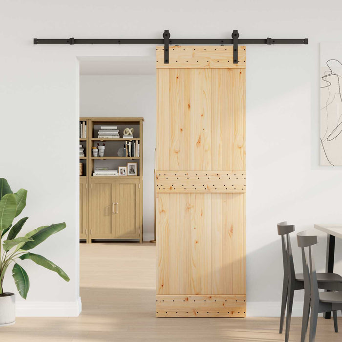 Ușă glisantă NARVIK Natural și Negru 70 x 210 cm (213,5 cm) WALTI