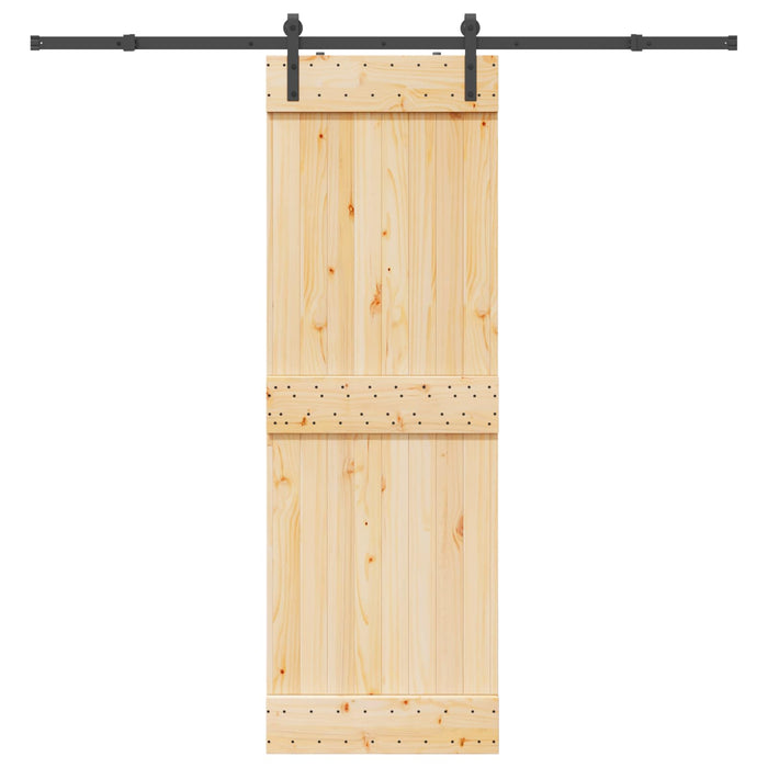 Ușă glisantă NARVIK Natural și Negru 70 x 210 cm (213,5 cm) WALTI