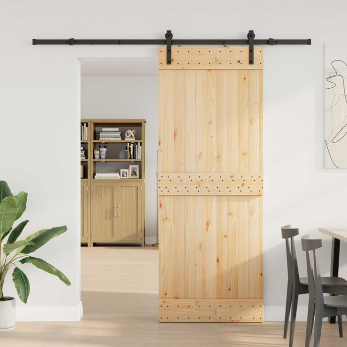 Ușă glisantă NARVIK Natural și Negru 80 x 210 cm (213,5 cm) WALTI