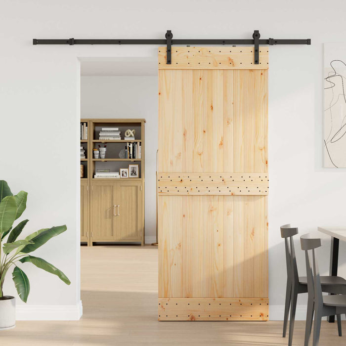 Ușă glisantă NARVIK Natural și Negru 85 x 210 cm (213,5 cm) WALTI