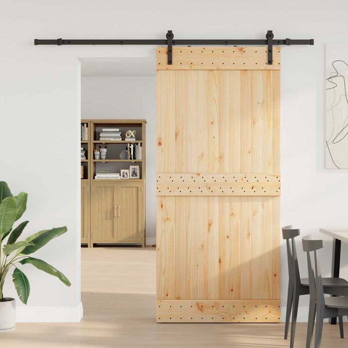 Ușă glisantă NARVIK Natural și Negru 95 x 210 cm (213,5 cm) WALTI