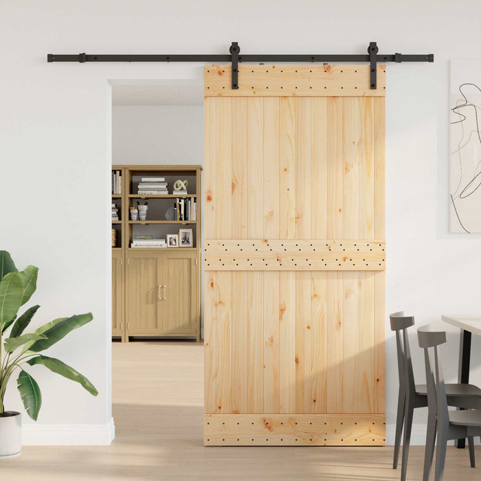 Ușă glisantă NARVIK Natural și Negru 100 x 210 cm (213,5 cm) WALTI