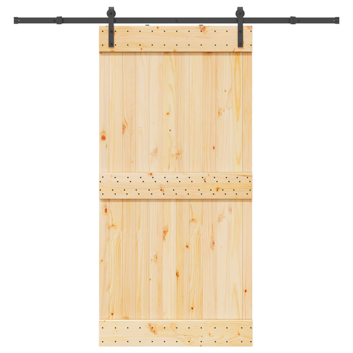Ușă glisantă NARVIK Natural și Negru 100 x 210 cm (213,5 cm) WALTI