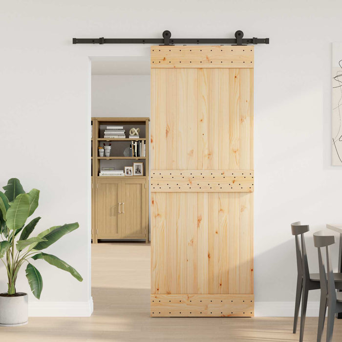 Ușă glisantă NARVIK Natural și Negru 80 x 210 cm (152,5 cm) WALTI