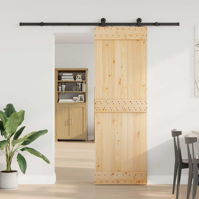Ușă glisantă NARVIK Natural și Negru 70 x 210 cm (213,5 cm) WALTI