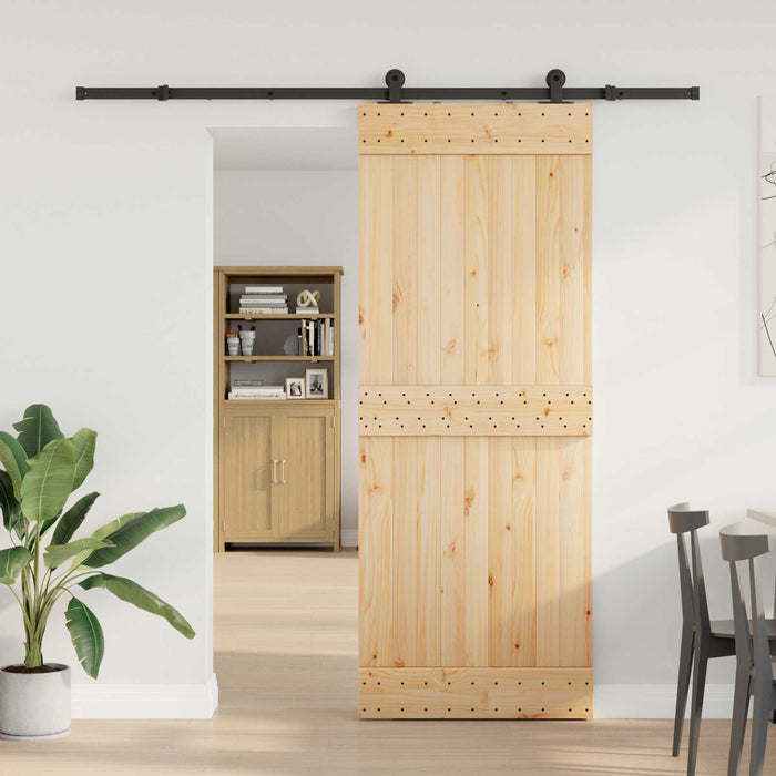 Ușă glisantă NARVIK 80 x 210 cm (213,5 cm) Natural și Negru WALTI