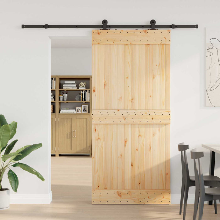 Ușă glisantă NARVIK Natural și Negru 95 x 210 cm (213,5 cm) WALTI