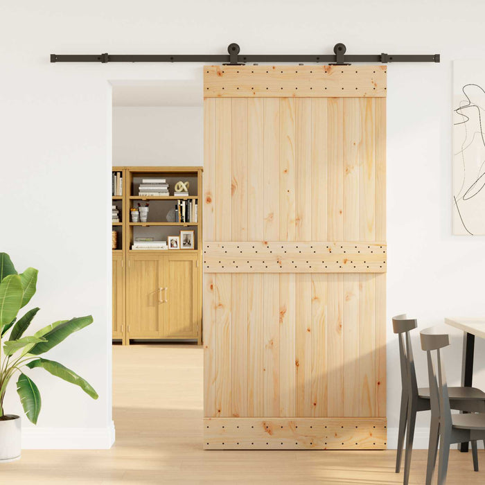 Ușă glisantă NARVIK Natural și Negru 100 x 210 cm (213,5 cm) WALTI