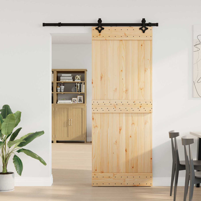 Ușă glisantă NARVIK Natural și Negru 80 x 210 cm (152,5 cm) WALTI