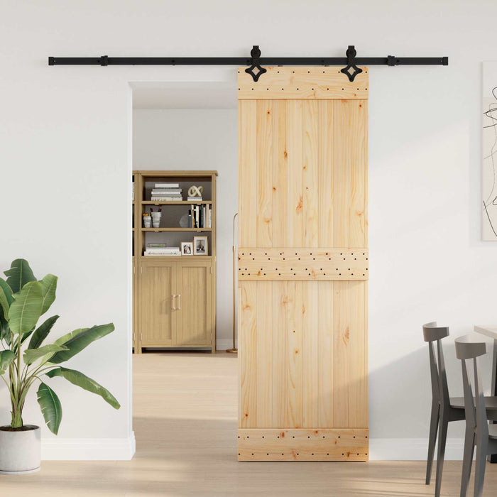 Ușă glisantă NARVIK Natural și Negru 70 x 210 cm (213,5 cm) WALTI