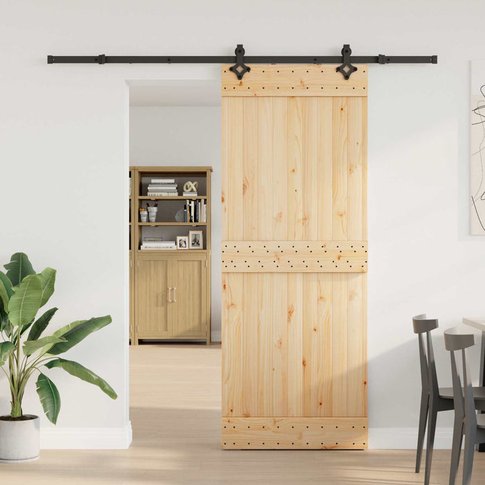 Ușă glisantă NARVIK Natural și Negru 80 x 210 cm (213,5 cm) WALTI