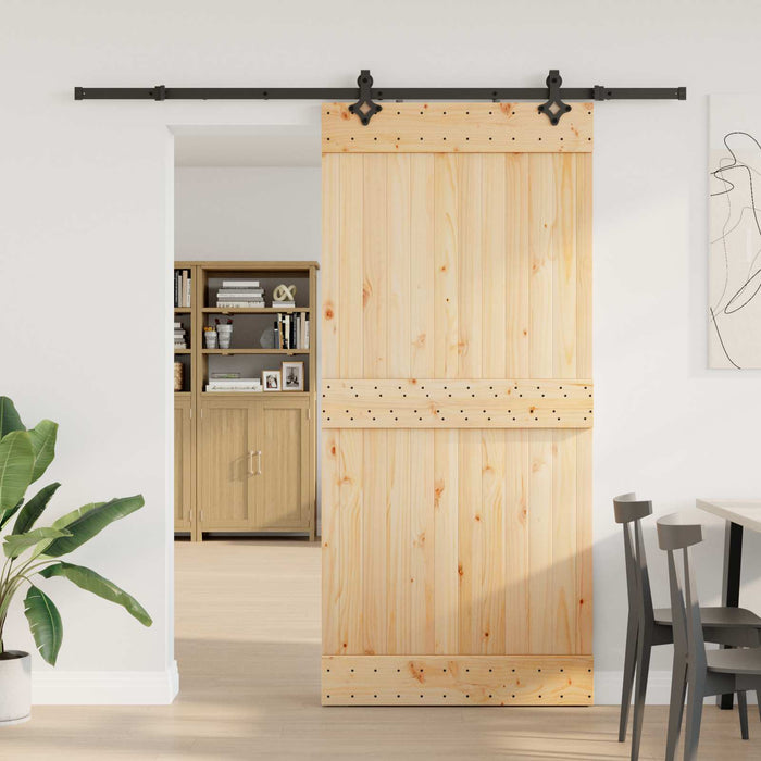 Ușă glisantă NARVIK Natural și Negru 95 x 210 cm (213,5 cm) WALTI