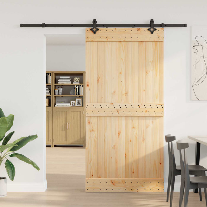 Ușă glisantă NARVIK Natural și Negru 100 x 210 cm (213,5 cm) WALTI