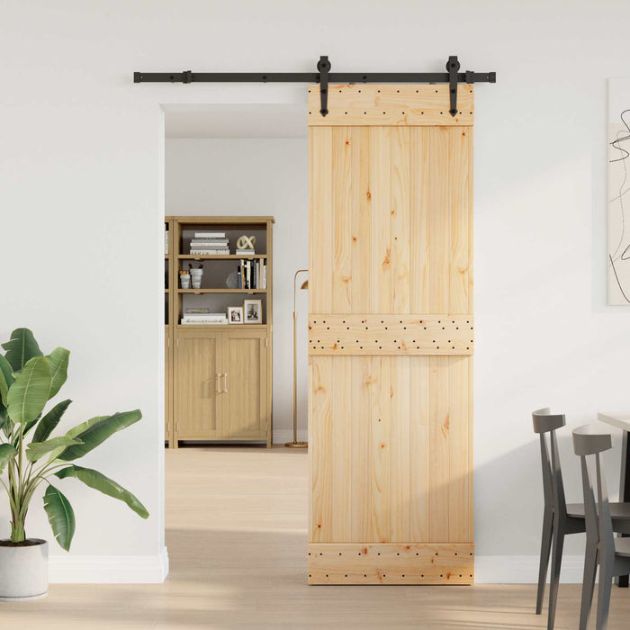 Ușă glisantă NARVIK Natural și Negru 80 x 210 cm (152,5 cm) WALTI