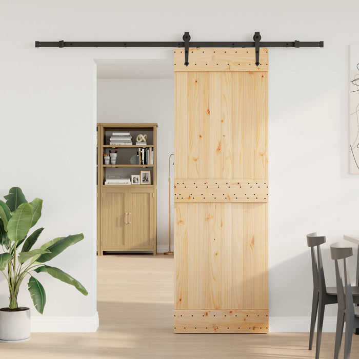 Ușă glisantă NARVIK Natural și Negru 70 x 210 cm (213,5 cm) WALTI