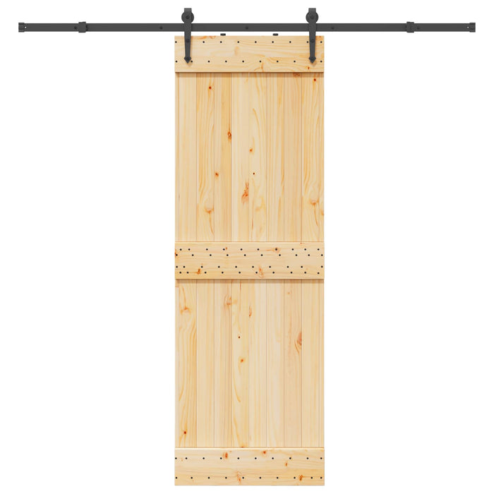 Ușă glisantă NARVIK Natural și Negru 70 x 210 cm (213,5 cm) WALTI