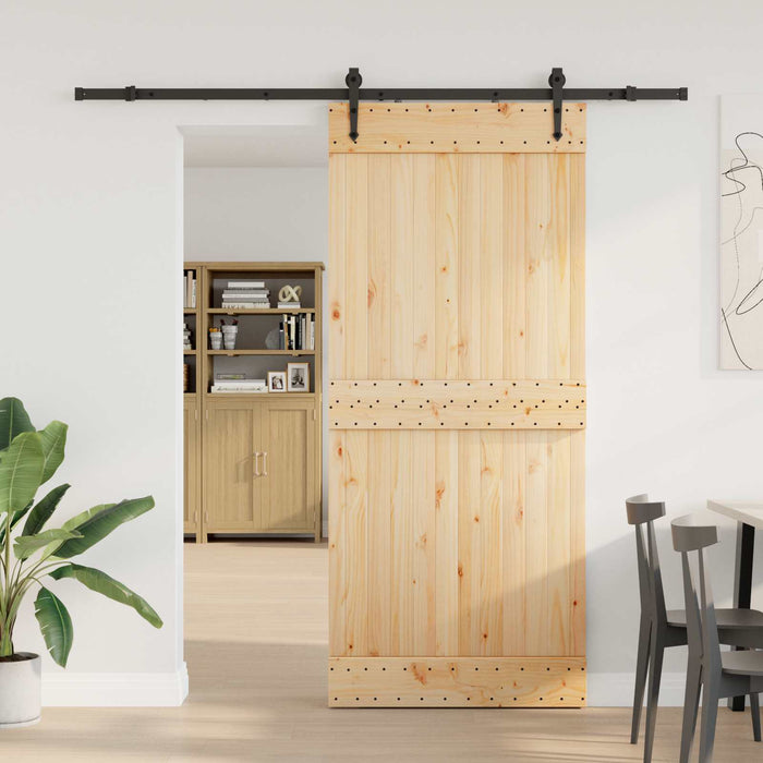 Ușă glisantă NARVIK Natural și Negru 90 x 210 cm (213,5 cm) WALTI