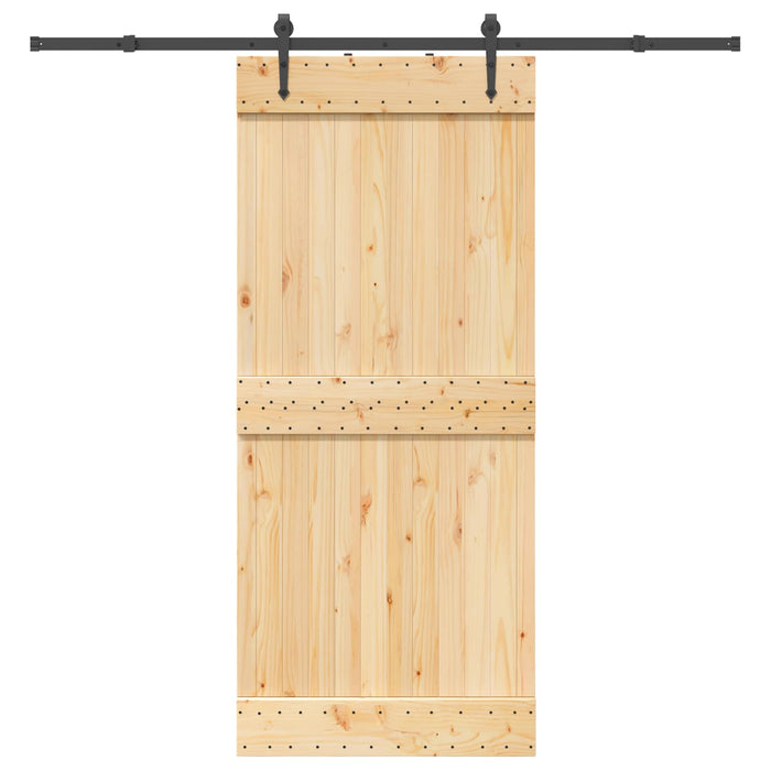 Ușă glisantă NARVIK Natural și Negru 90 x 210 cm (213,5 cm) WALTI