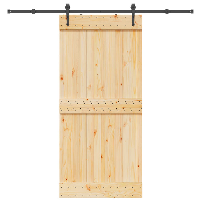 Ușă glisantă NARVIK Natural și Negru 95 x 210 cm (213,5 cm) WALTI