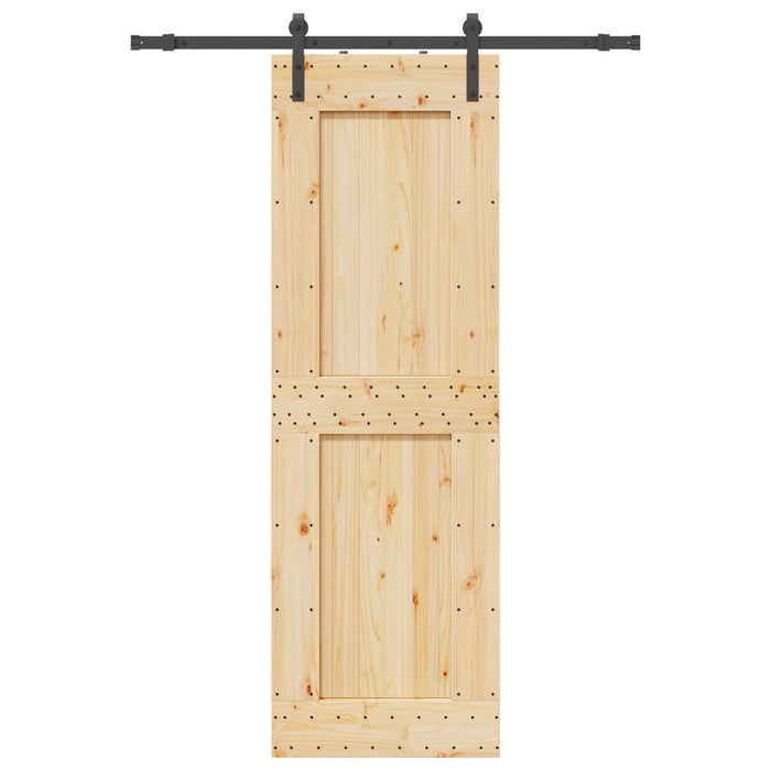 Ușă glisantă NARVIK Natural și Negru 70 x 210 cm (152,5 cm) WALTI