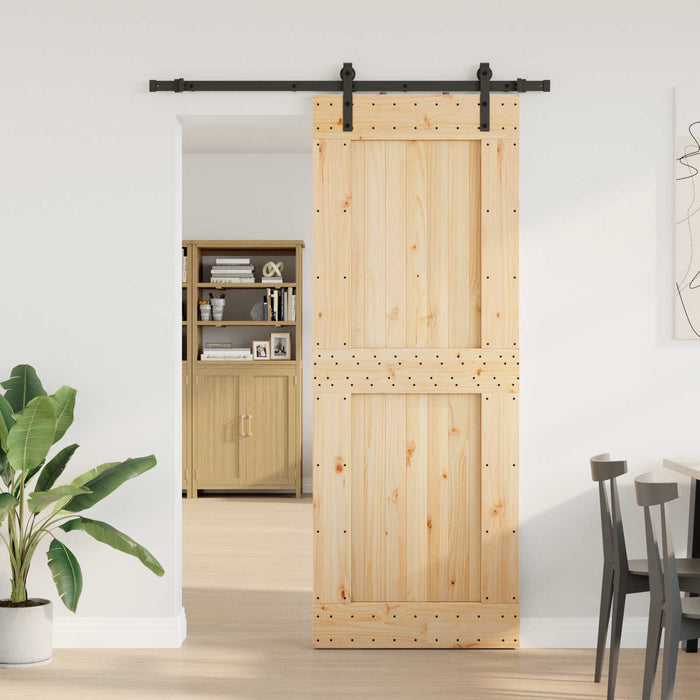 Ușă glisantă NARVIK Natural și Negru 85 x 210 cm (152,5 cm) WALTI