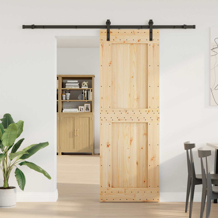 Ușă glisantă NARVIK Natural și Negru 80 x 210 cm (213,5 cm) WALTI