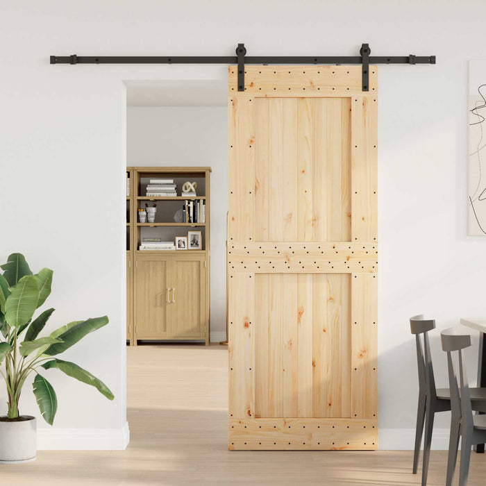 Ușă glisantă NARVIK Natural și Negru 90 x 210 cm (213,5 cm) WALTI