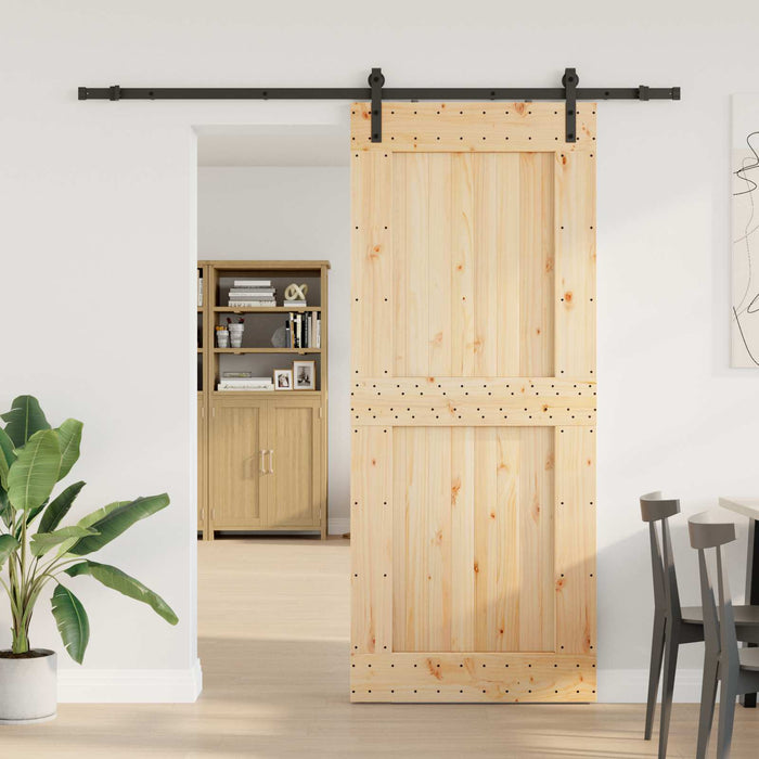 Ușă glisantă NARVIK Natural și Negru 95 x 210 cm (213,5 cm) WALTI