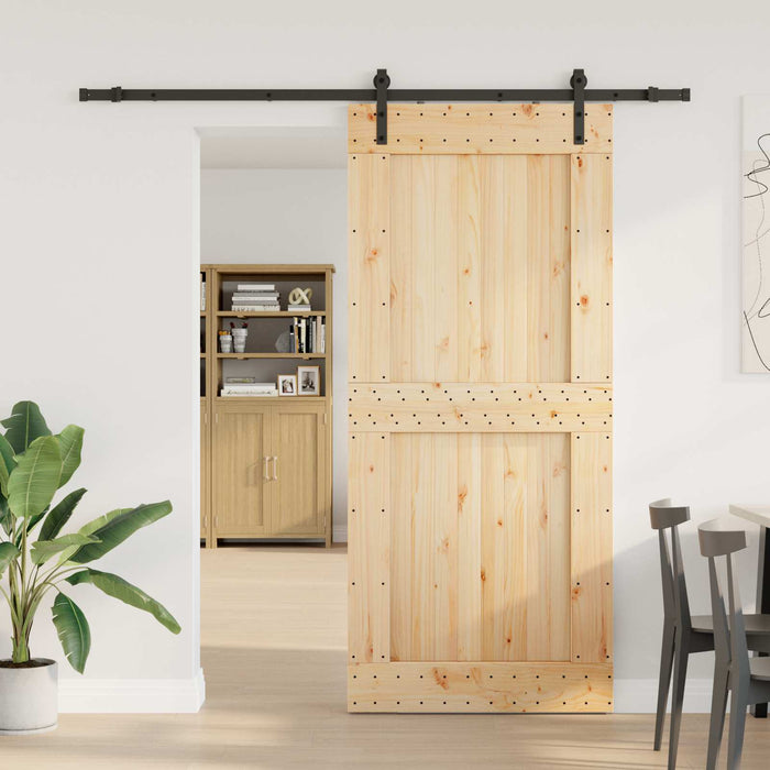 Ușă glisantă NARVIK Natural și Negru 100 x 210 cm (213,5 cm) WALTI