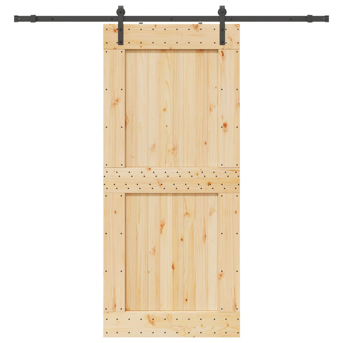 Ușă glisantă NARVIK Natural și Negru 100 x 210 cm (213,5 cm) WALTI