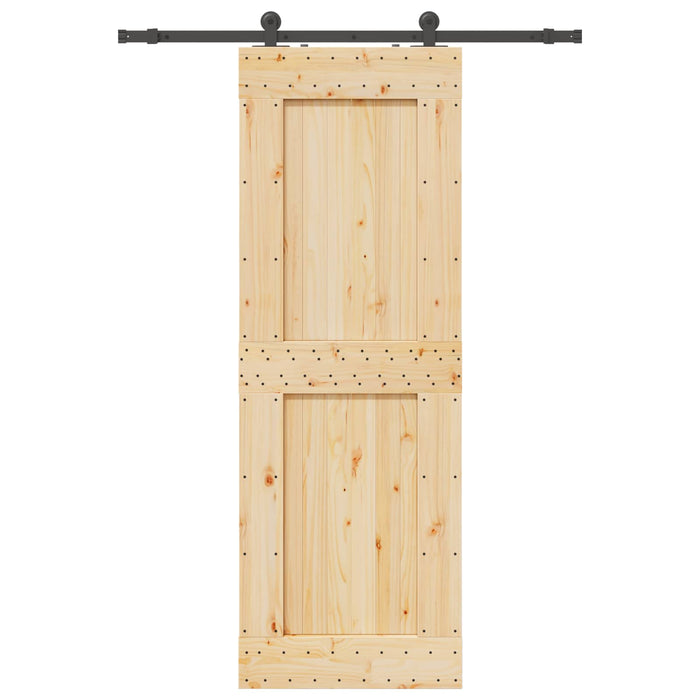 Ușă glisantă NARVIK Natural și Negru 80 x 210 cm (152,5 cm) WALTI