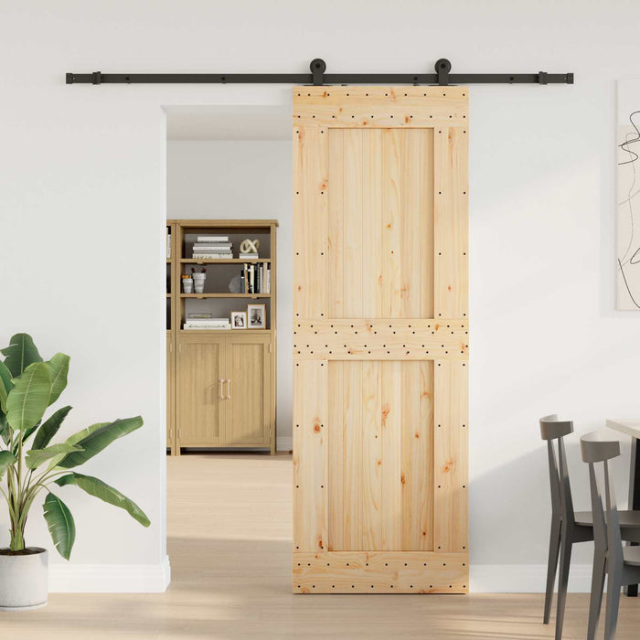 Ușă glisantă NARVIK Natural și Negru 80 x 210 cm (213,5 cm) WALTI
