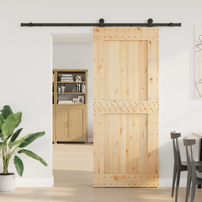 Ușă glisantă NARVIK Natural și Negru 95 x 210 cm (213,5 cm) WALTI