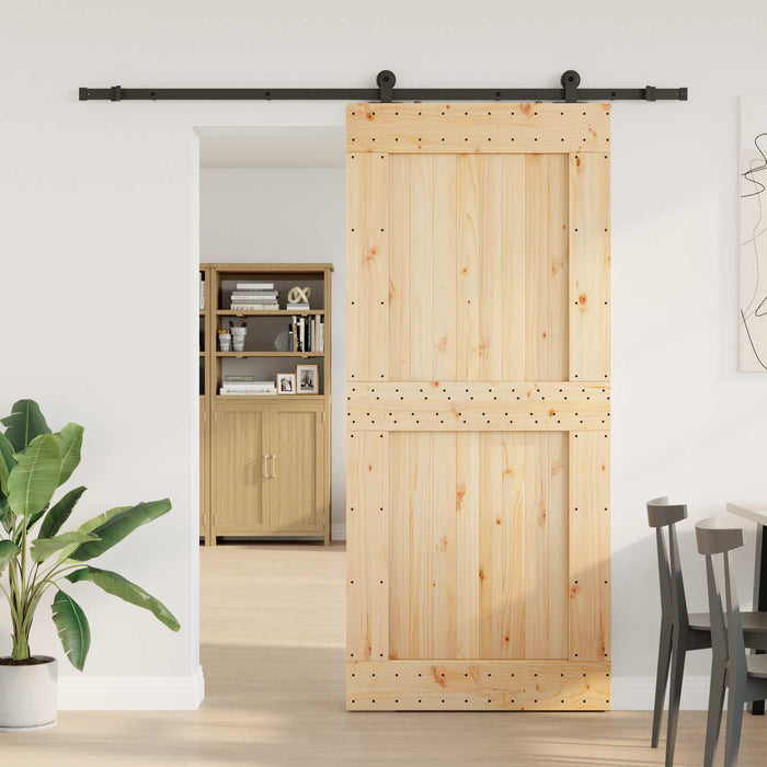 Ușă glisantă NARVIK Natural și Negru 100 x 210 cm (213,5 cm) WALTI
