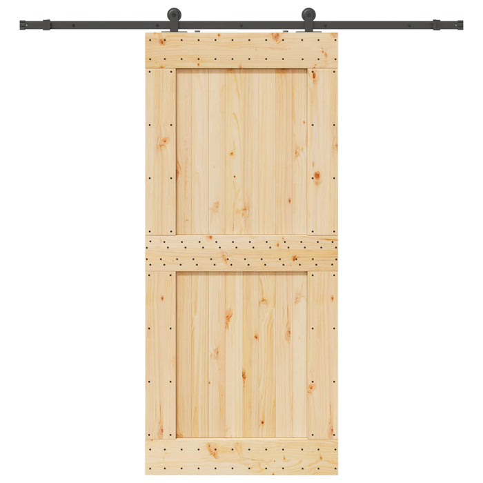 Ușă glisantă NARVIK Natural și Negru 100 x 210 cm (213,5 cm) WALTI