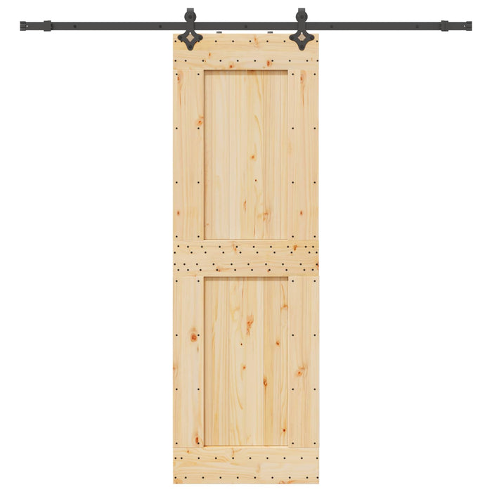 Ușă glisantă NARVIK Natural și Negru 70 x 210 cm (213,5 cm) WALTI