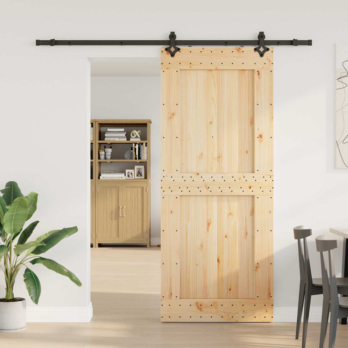 Ușă glisantă NARVIK Natural și Negru 95 x 210 cm (213,5 cm) WALTI