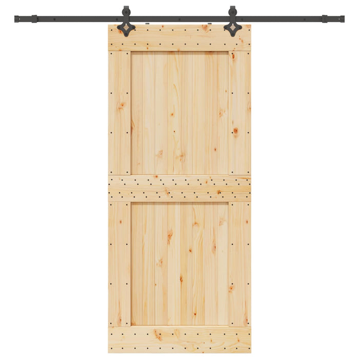 Ușă glisantă NARVIK Natural și Negru 100 x 210 cm (213,5 cm) WALTI