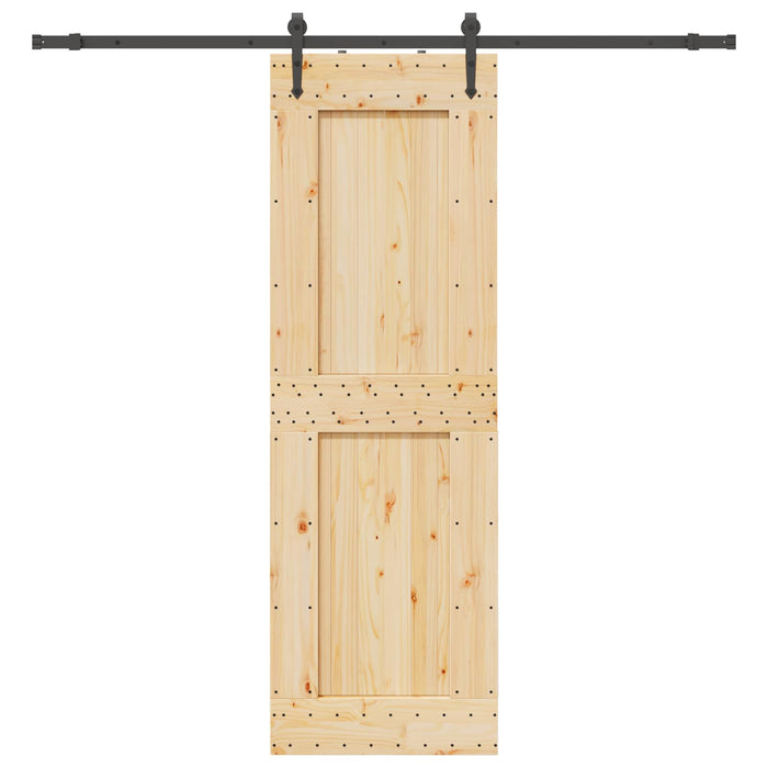 Ușă glisantă NARVIK Natural și Negru 70 x 210 cm (213,5 cm) WALTI