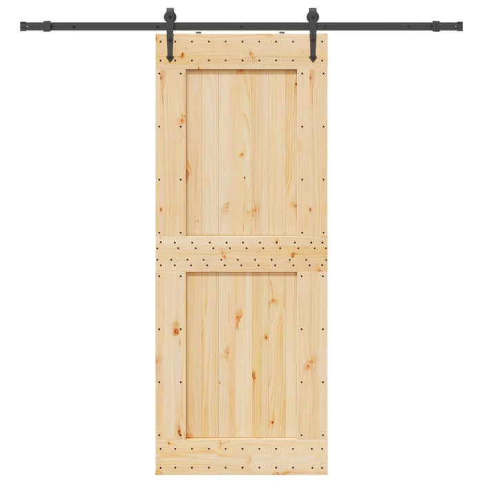 Ușă glisantă NARVIK Natural și Negru 90 x 210 cm (213,5 cm) WALTI