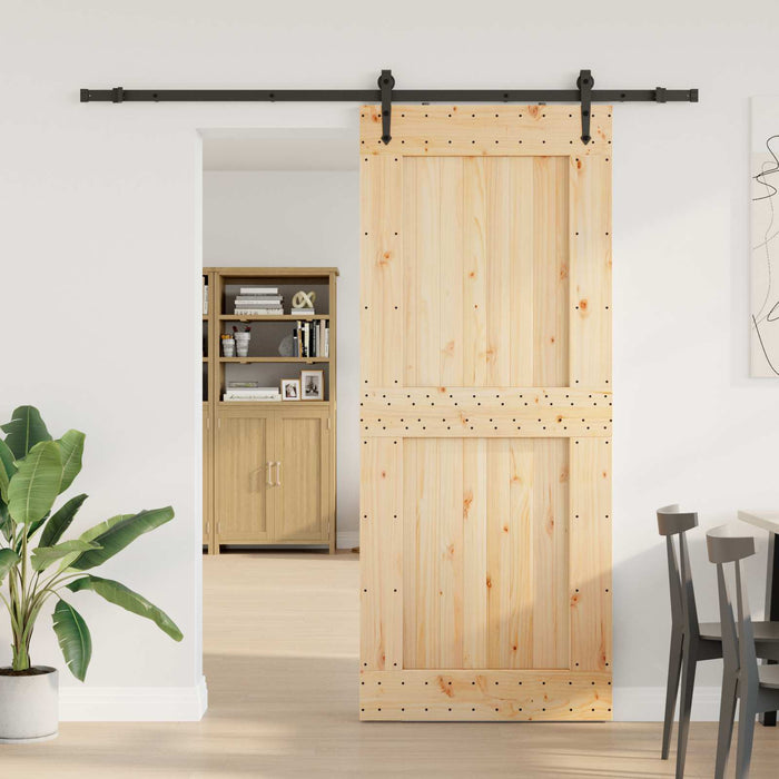 Ușă glisantă NARVIK Natural și Negru 95 x 210 cm (213,5 cm) WALTI