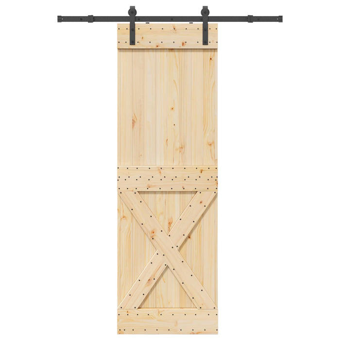 Ușă glisantă NARVIK Natural și Negru 70 x 210 cm (152,5 cm) WALTI