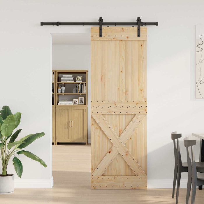 Ușă glisantă NARVIK Natural și Negru 80 x 210 cm (152,5 cm) WALTI