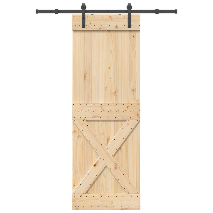 Ușă glisantă NARVIK Natural și Negru 80 x 210 cm (152,5 cm) WALTI