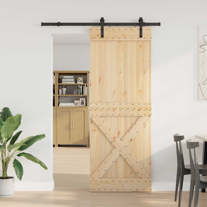 Ușă glisantă NARVIK Natural și Negru 85 x 210 cm (152,5 cm) - WALTI WALTI