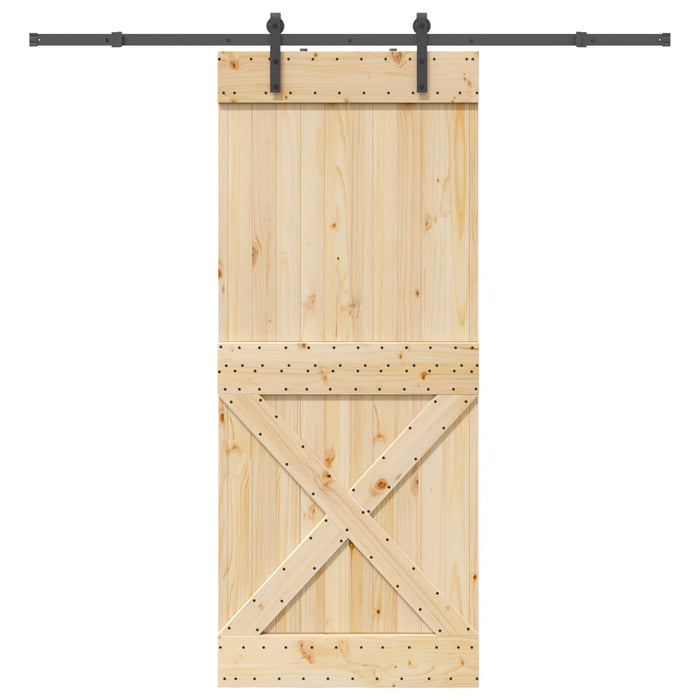 Ușă glisantă NARVIK Natural și Negru 90 x 210 cm (213,5 cm) - WALTI WALTI